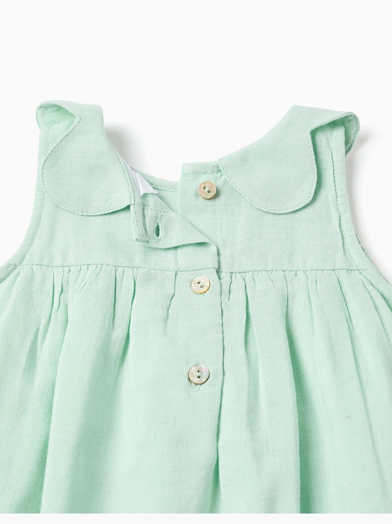Robe sans manches en coton et lin Vert clair - Kiabi