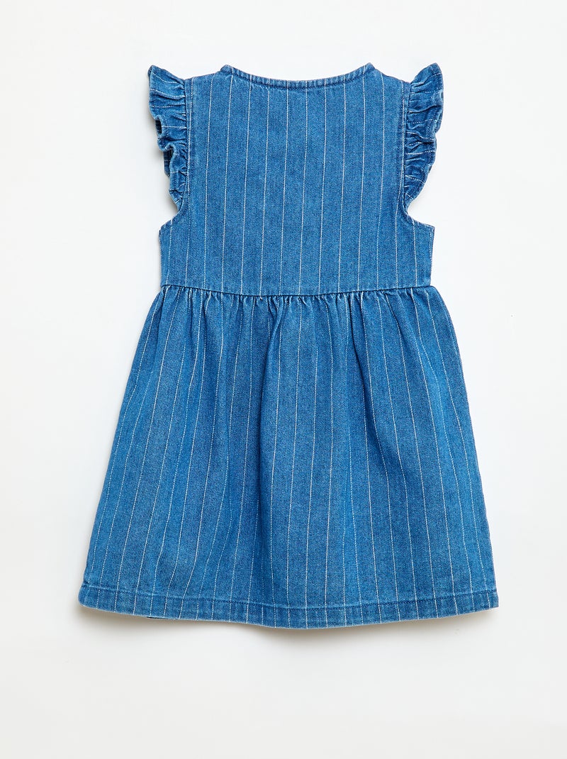 Robe sans manches en denim avec nœuds fantaisies Bleu - Kiabi