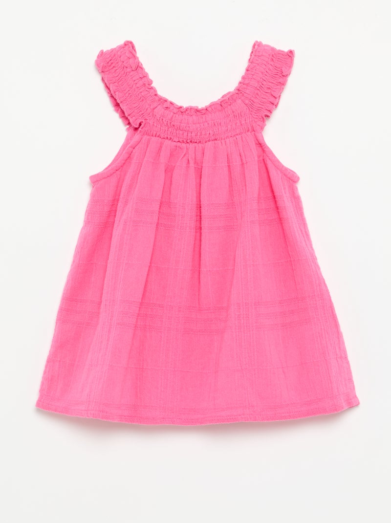 Robe sans manches en dobby Rose - Kiabi