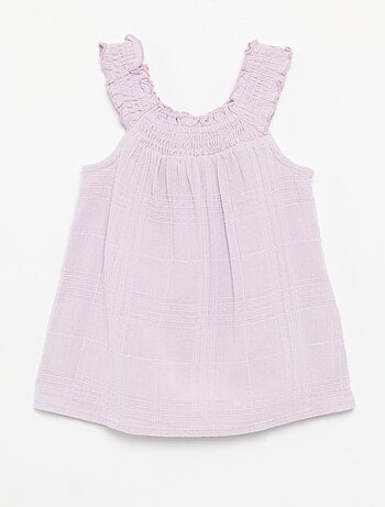 Robe sans manches en dobby