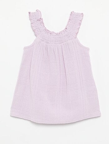 Robe sans manches en dobby