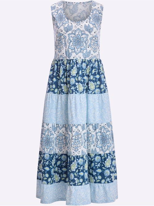 Robe sans manches en jersey avec motif floral patchwork - Taille standard - Moda Vilona - Kiabi