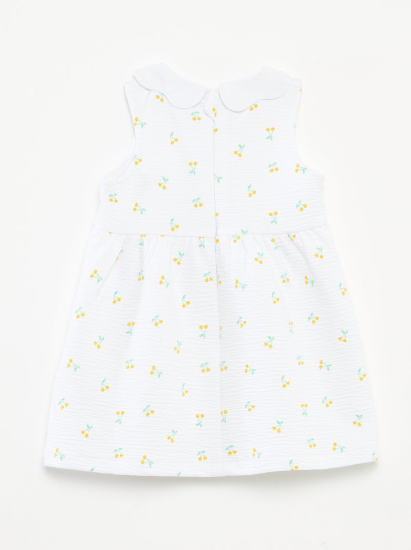 Robe sans manches en maille froissée avec motif BLANC - Kiabi