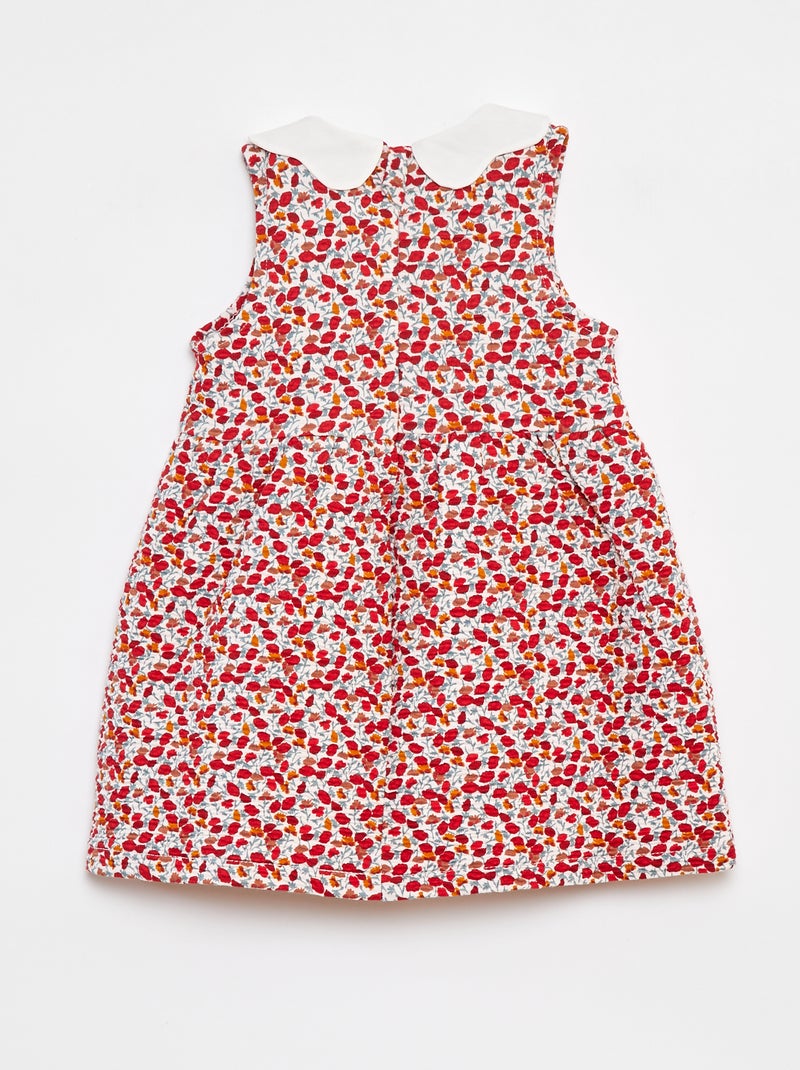 Robe sans manches en maille froissée avec motif Rose - Kiabi