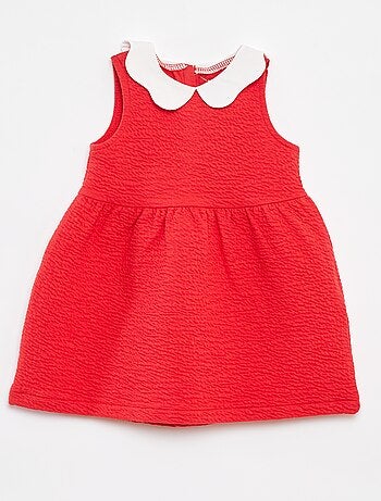 Robe sans manches en maille froissée avec motif