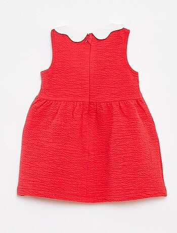 Robe sans manches en maille froissée avec motif