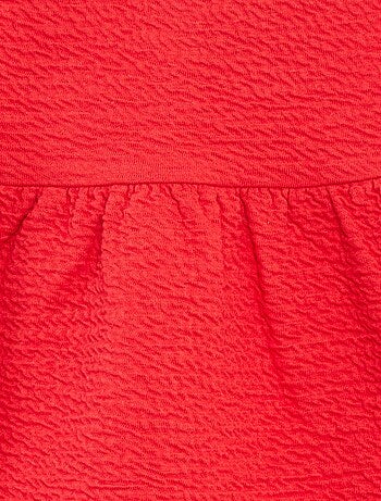 Robe sans manches en maille froissée avec motif