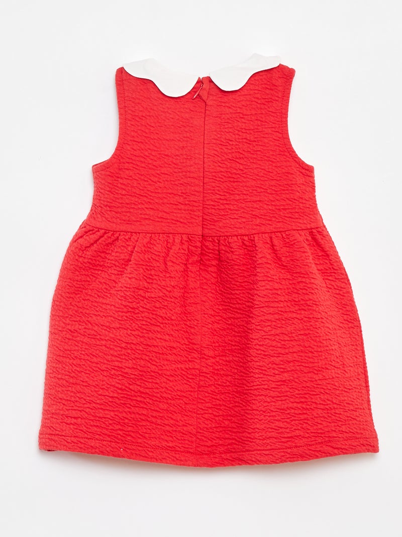Robe sans manches en maille froissée avec motif ROUGE - Kiabi