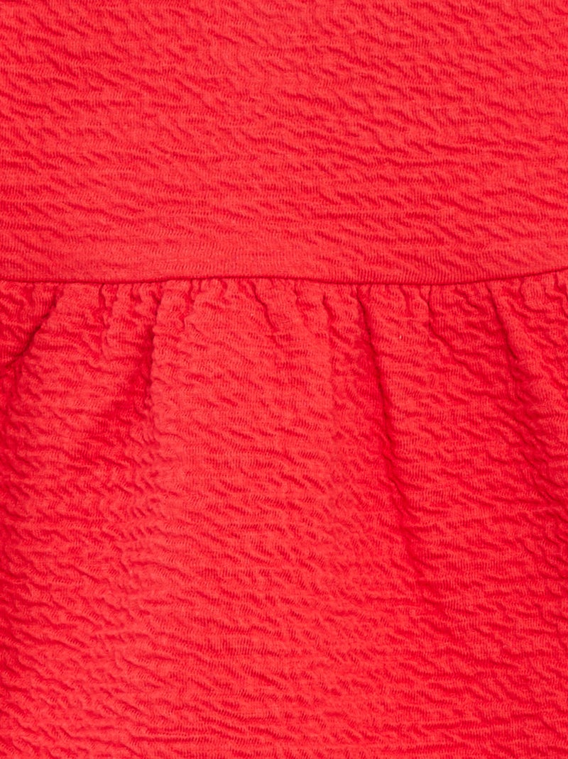 Robe sans manches en maille froissée avec motif ROUGE - Kiabi