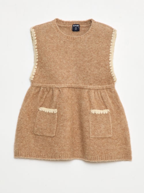 Robe sans manches en maille tricot avec 2 poches - Kiabi
