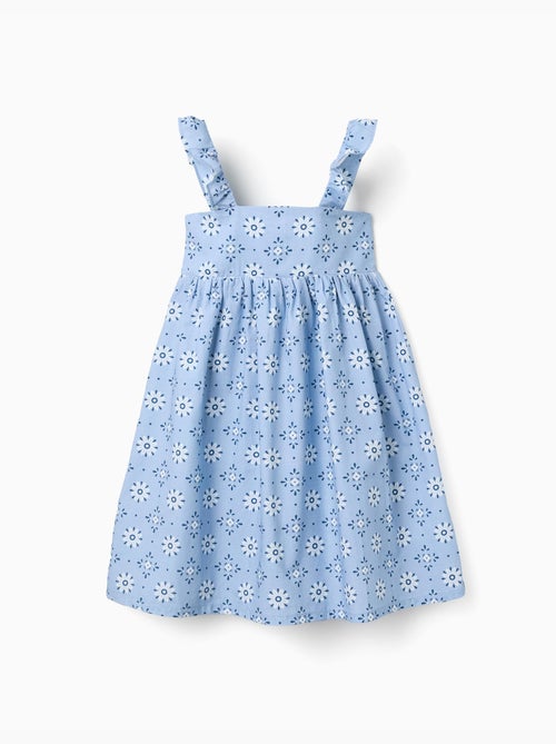 Robe sans manches en popeline avec motif floral - Kiabi