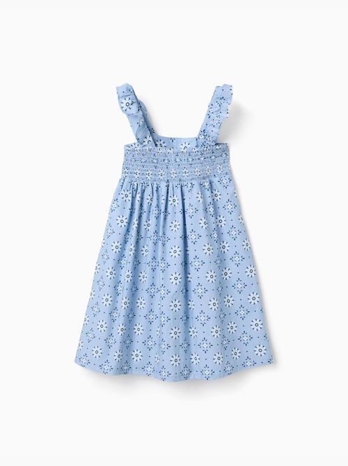 Robe sans manches en popeline avec motif floral - Kiabi