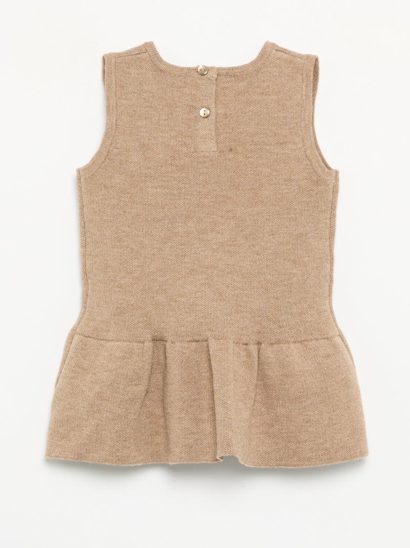 Robe sans manches en tricot avec nœuds Beige - Kiabi