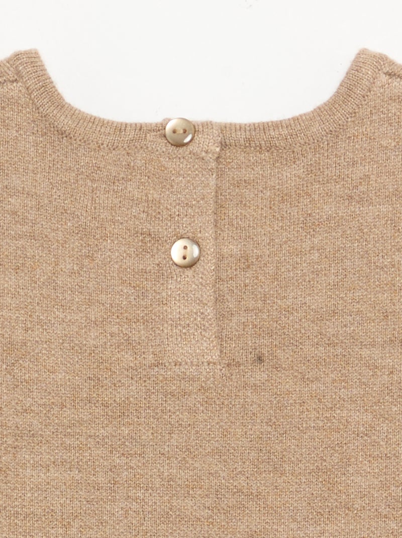 Robe sans manches en tricot avec nœuds Beige - Kiabi