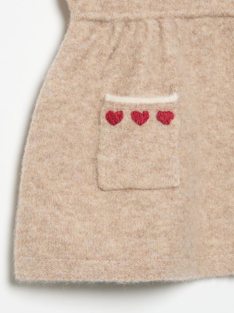 Robe sans manches en tricot Beige - Kiabi