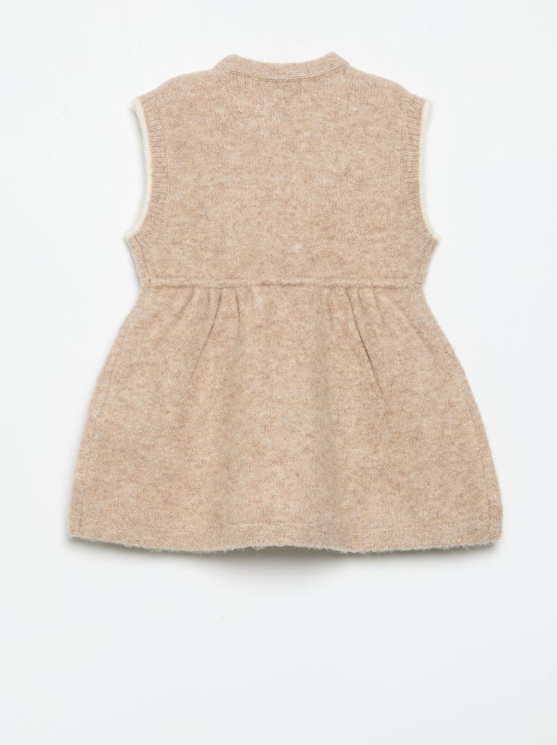 Robe sans manches en tricot Beige - Kiabi