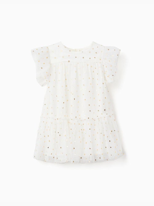 Robe sans manches en tulle à volants et étoiles - Kiabi
