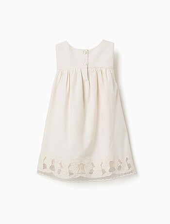 Robe sans manches évasée avec fleurs brodées