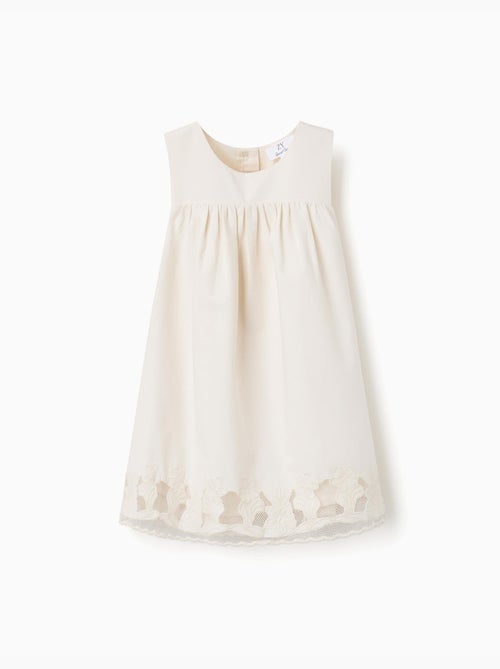 Robe sans manches évasée avec fleurs brodées - Kiabi