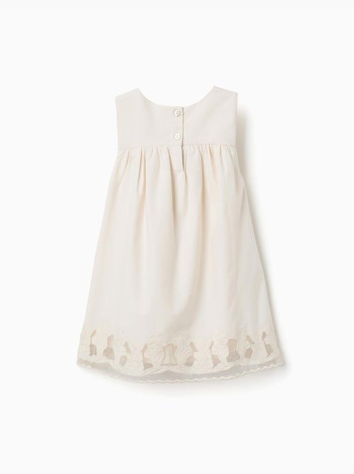 Robe sans manches évasée avec fleurs brodées - Kiabi