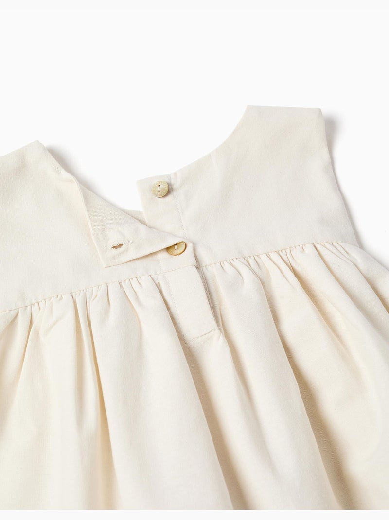 Robe sans manches évasée avec fleurs brodées Blanc - Kiabi
