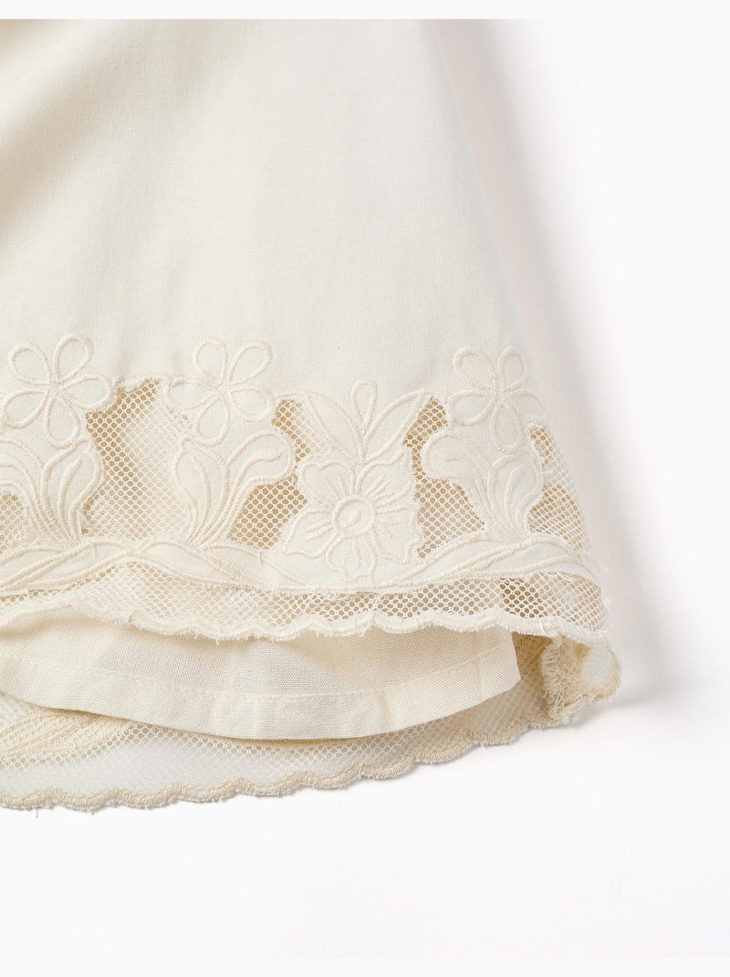 Robe sans manches évasée avec fleurs brodées Blanc - Kiabi