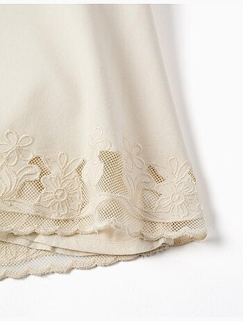 Robe sans manches évasée avec fleurs brodées