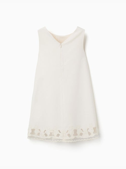 Robe sans manches évasée avec fleurs brodées - Kiabi