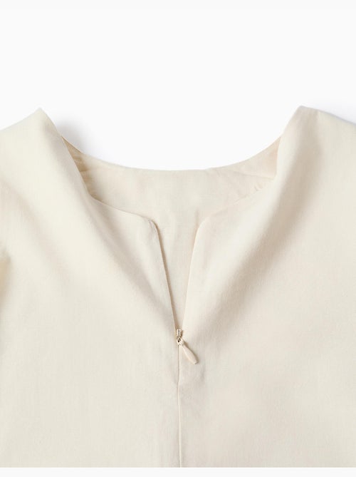 Robe sans manches évasée avec fleurs brodées - Kiabi