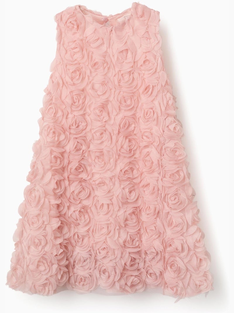 Robe sans manches évasée avec roses Rose clair - Kiabi