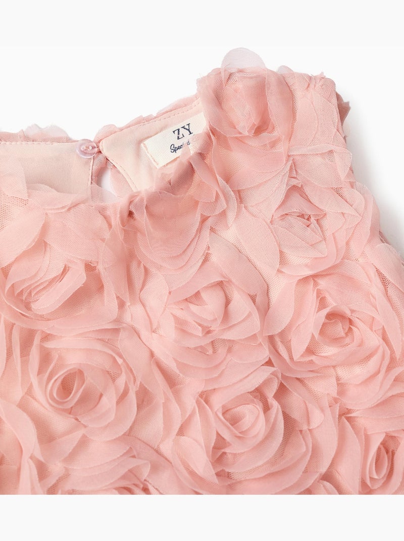 Robe sans manches évasée avec roses Rose clair - Kiabi