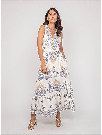 Robe sans manches motif cache-coeur ILDEMA