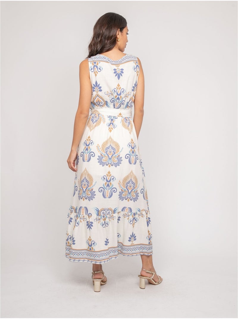 Robe sans manches motif cache-cœur ILDEMA Bleu - Kiabi
