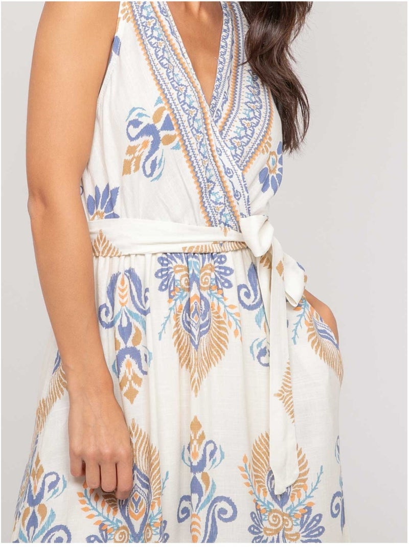 Robe sans manches motif cache-cœur ILDEMA Bleu - Kiabi