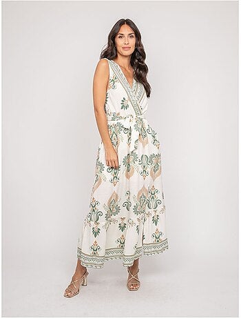 Robe sans manches motif cache-coeur ILDEMA