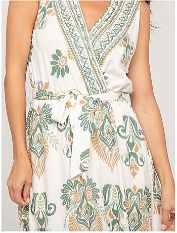 Robe sans manches motif cache-coeur ILDEMA