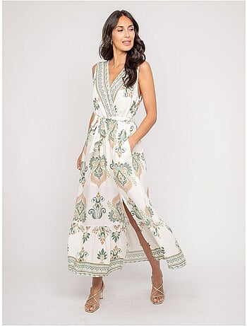 Robe sans manches motif cache-coeur ILDEMA