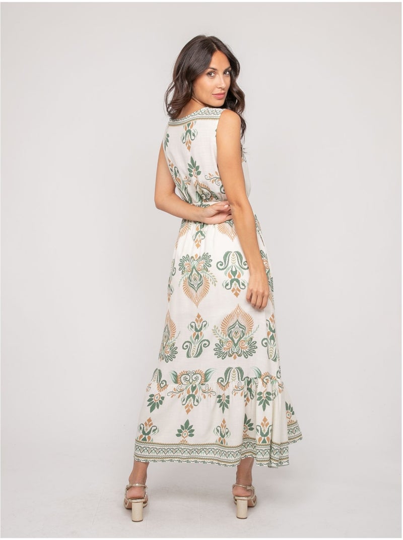 Robe sans manches motif cache-cœur ILDEMA Vert - Kiabi