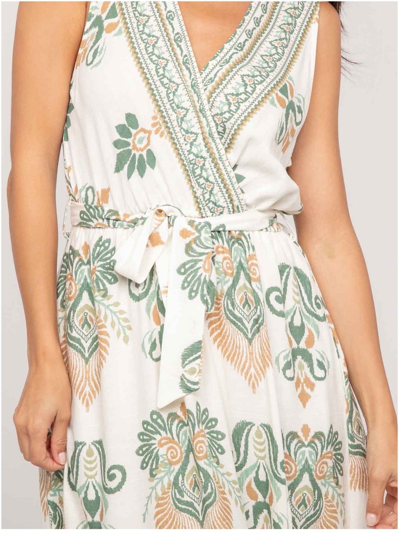 Robe sans manches motif cache-cœur ILDEMA Vert - Kiabi