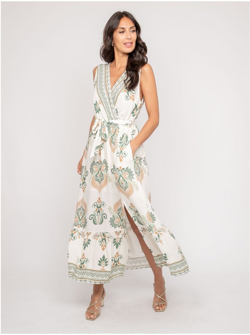 Robe sans manches motif cache-cœur ILDEMA Vert - Kiabi