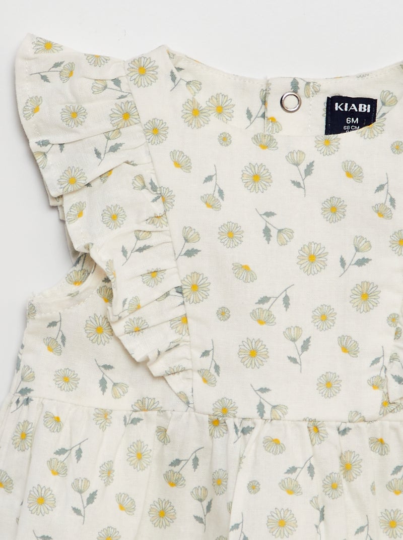 Robe sans manches volantée BLANC - Kiabi