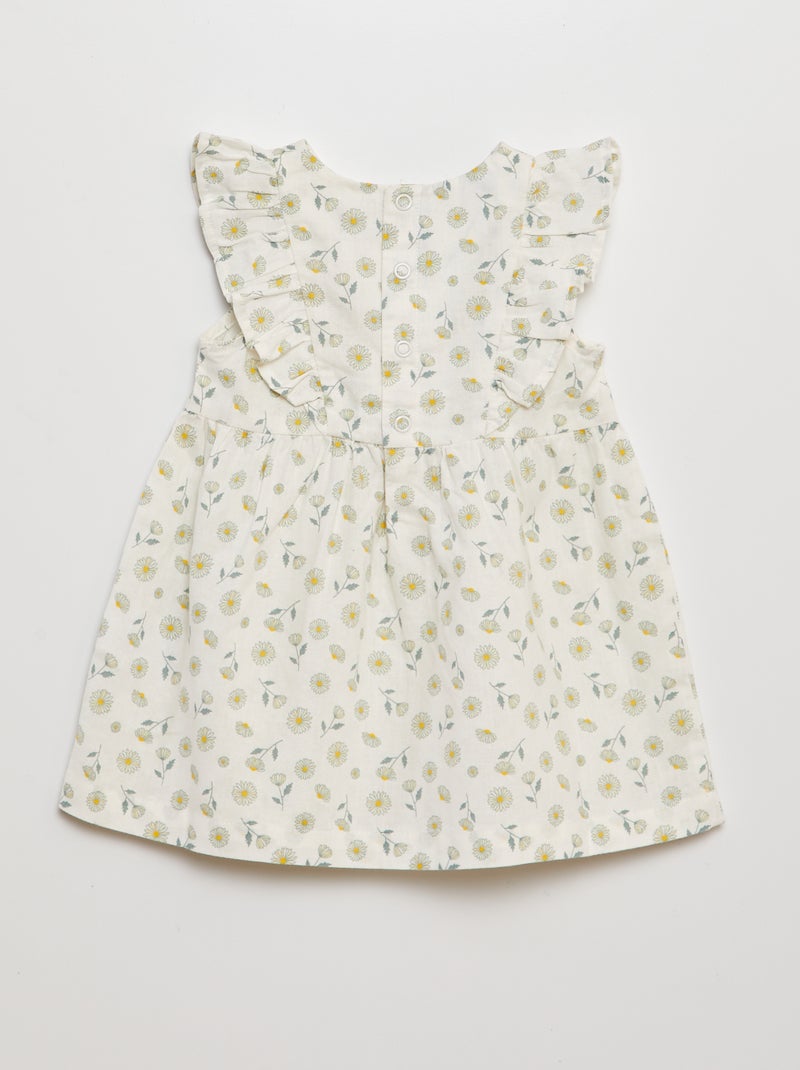 Robe sans manches volantée BLANC - Kiabi