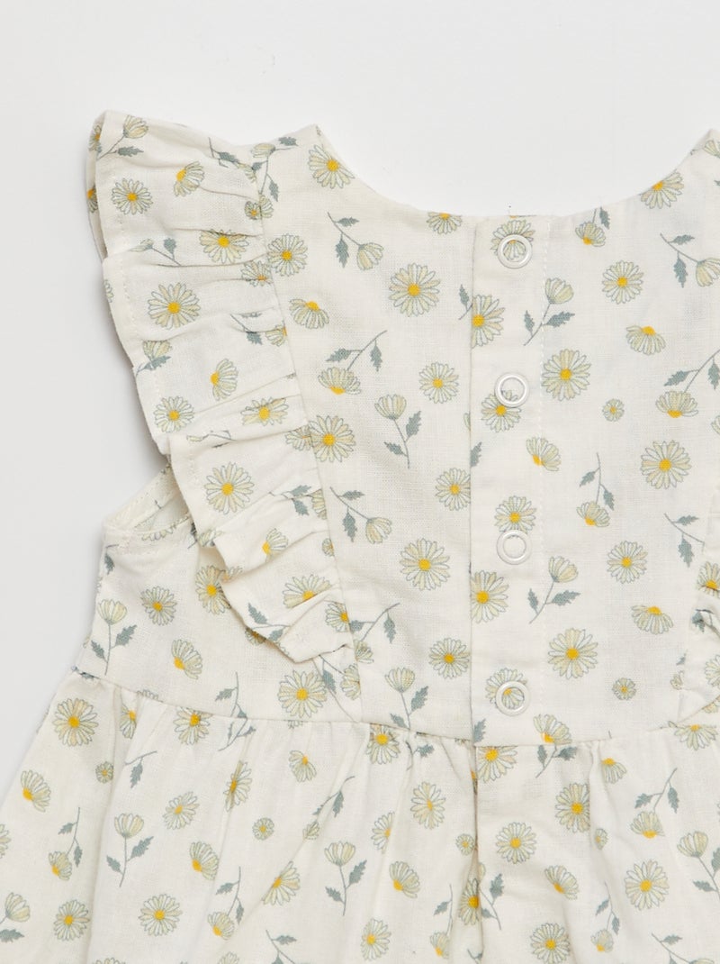 Robe sans manches volantée BLANC - Kiabi