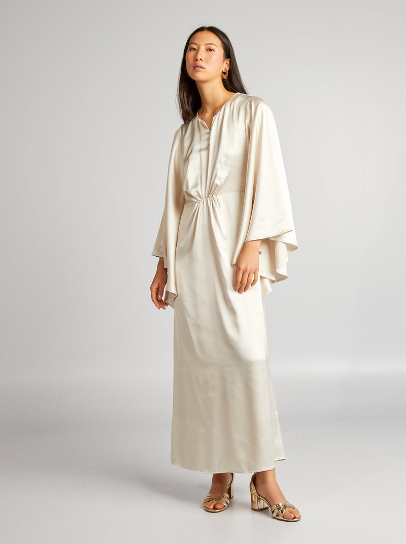 Robe satinée Blanc - Kiabi