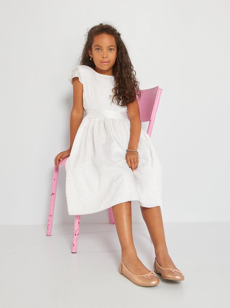 Robe satinée effet 'léopard' Ecru - Kiabi