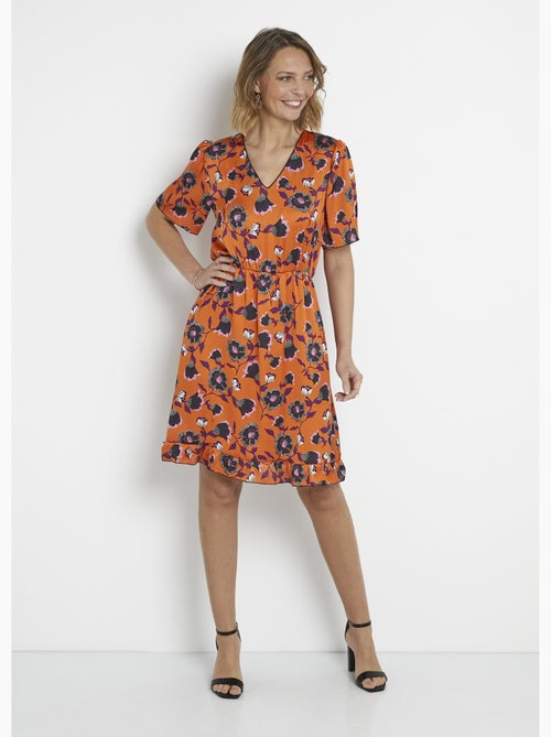 Robe satinée fleurie manches papillon - Afibel - Kiabi Robe satinée fleurie manches papillon - Afibel - Kiabi