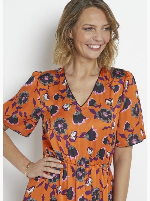 Robe satinée fleurie manches papillon - Afibel - Kiabi Robe satinée fleurie manches papillon - Afibel - Kiabi