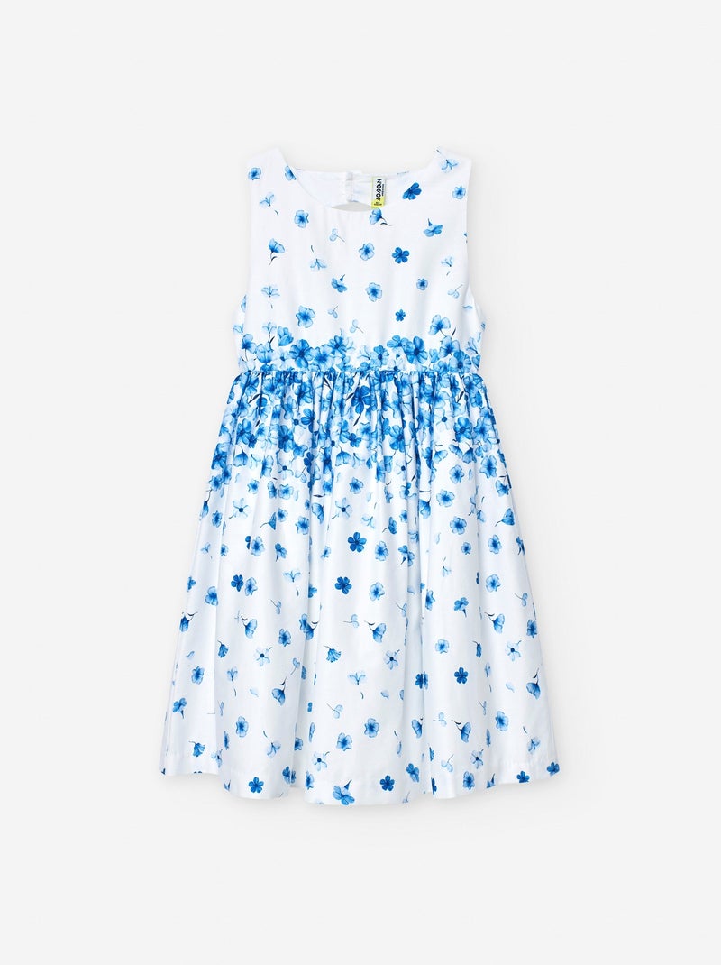 Robe Satinée Florale Blanc - Kiabi