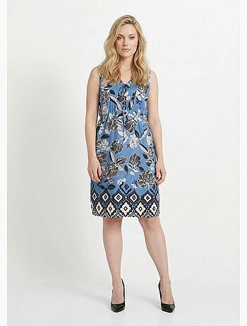 Robe satinée, motif fleurs d'Orient - Afibel