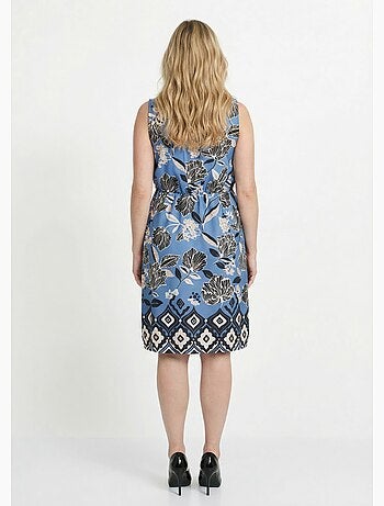 Robe satinée, motif fleurs d'Orient - Afibel